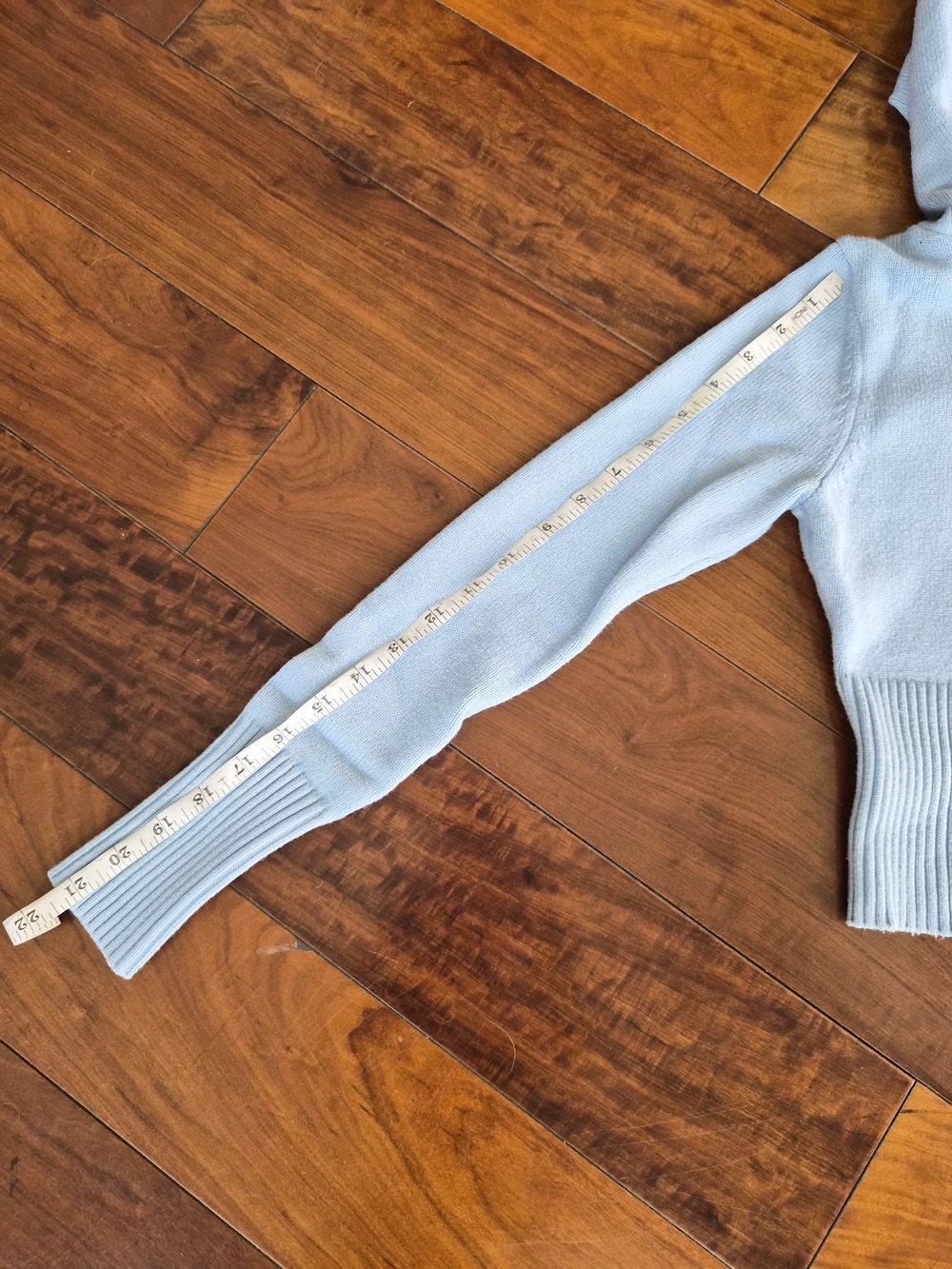 Light Blue Knit Cropped Zip-Up Hoodie Size S (Fits Like a XS) - Picture 4 of 16